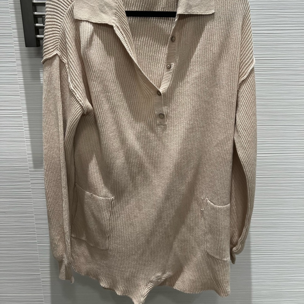 Free People oversized tan romper